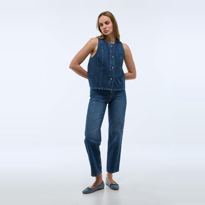 Top sans manches en denim en coton BIO GOTS MONOPRIX