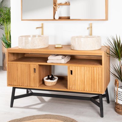 Meuble en teck rectangle sous vasque 130 cm MYA WANDA COLLECTION