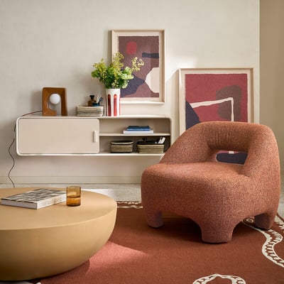 Meuble TV suspendu laqué mat, longueur 140 cm, REDAG LA REDOUTE INTERIEURS