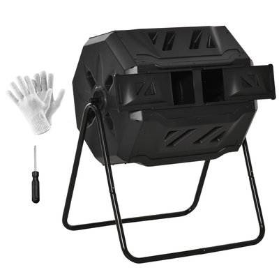 Composteur d'extérieur Plastique PP Noir OUTSUNNY