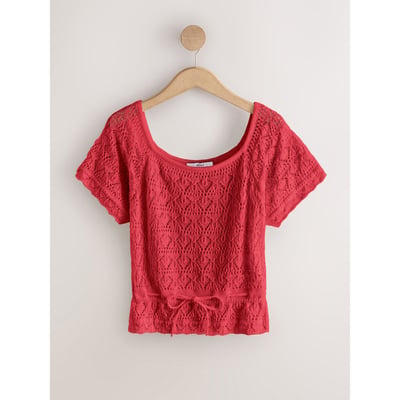 Haut en maille pointelle coton et lien NEXT