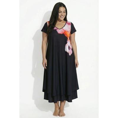 Robe midi décolleté en V et manches évasées ULLA POPKEN