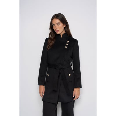 MANTEAU GRACE EN DRAP DE LAINE AVEC CEINTURE ET BOUTONS SALSA JEANS