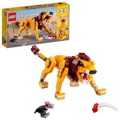 Lego® Creator 3-en-1 31112 Le Lion Sauvage, Jeu De Construction 3-en-1 Incluant Un Lion, Une Autruche Et Un Phacochère LEGO