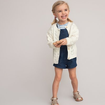 Gilet girocollo con bottoni in fine maglia traforata LA REDOUTE COLLECTIONS