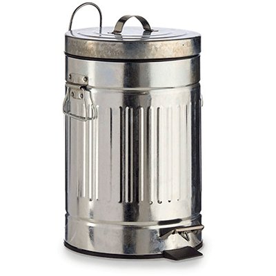 Poubelle Rétro en Métal Argenté - 7L WADIGA