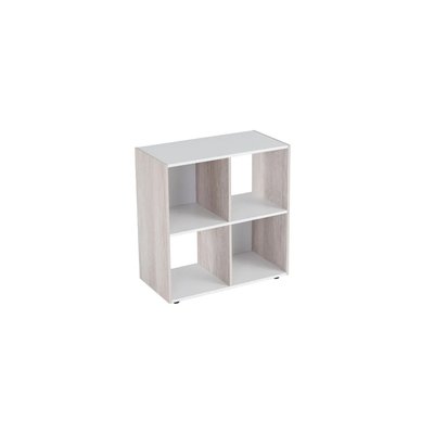 Étagère bois et blanc - 4 Casiers WADIGA