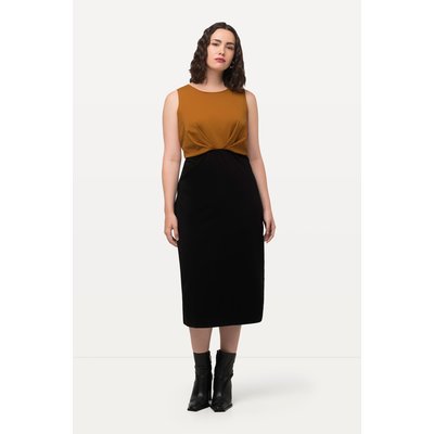 Robe midi sans manches en molleton. Drapé ULLA POPKEN