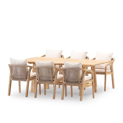 Salon de jardin, 6 chaises, JAVA LIGHT & SIENA DEFORA HOME