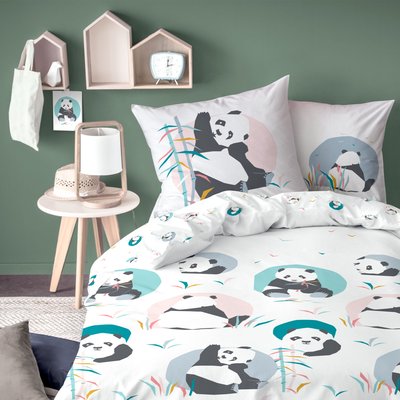 Parure de lit imprimée 100% coton, PANDA MATT ET ROSE