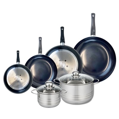 4 poêles 20/24/28/32cm + 2 faitouts 16/24cm PRIMA BRILLANT ELO
