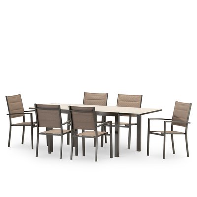 Salon de jardin, 6 chaises, TOKYO DEFORA HOME
