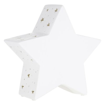 Kids White Ceramic Star Night Light SO'HOME