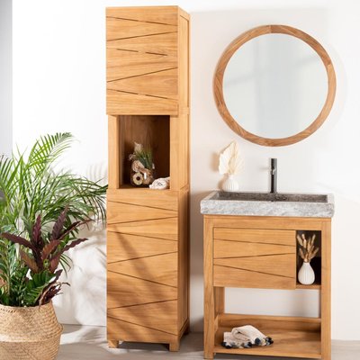 Colonne en teck massif rectangle de 190cm HARMONIE WANDA COLLECTION