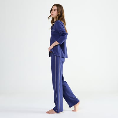 Pyjama col classique en coton MYSTÉRIEUSE LAURENCE TAVERNIER
