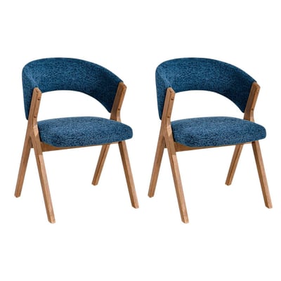Chaise bois et tissu, dossier arrondi (lot de 2) AGADE PIER IMPORT
