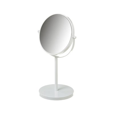Miroir grossissant (x5) double face en métal blanc WADIGA