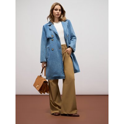 Pantalon palazzo réalisé en tissu fluide en FIL mélangé viscose OLTRE
