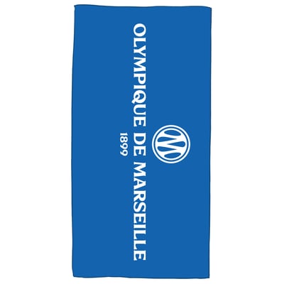 Serviette de bain et de plage imprimée microfibre, OM MASSILIA OLYMPIQUE DE MARSEILLE