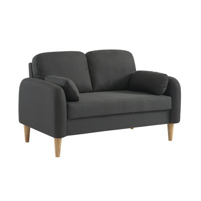 Canapé scandinave 2 places tissu pieds bois d'hévéa BELLANO SWEEEK