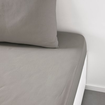 Drap housse grand bonnet 2 personnes uni coton PRESTIGE TODAY