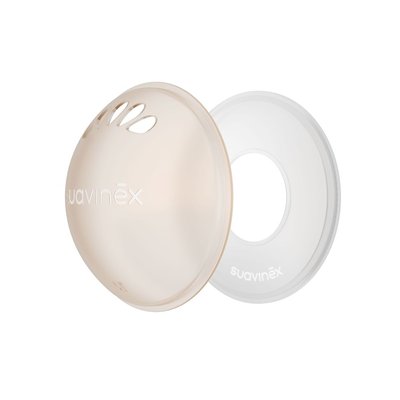Lot de 2 coquilles d'allaitement recueil lait et 2 coquilles protectrices SUAVINEX
