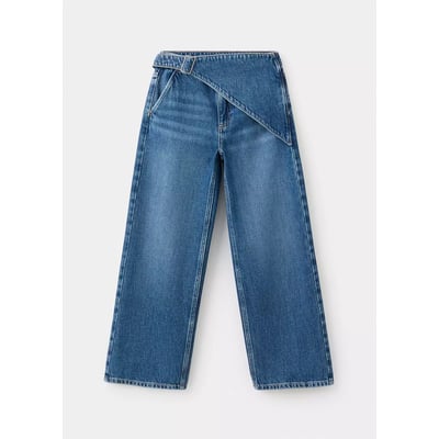 Jean wide leg avec détail de foulard MANGO KIDS