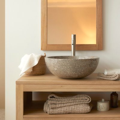 Vasque ronde en marbre grey IBYZA TIKAMOON