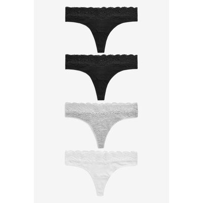 Slips bordés -string, lot de 4 NEXT