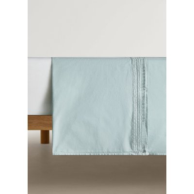 Drap plat finition brodée lit 150/160 cm MANGO HOME