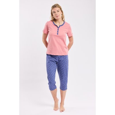 Pyjama corsaire motifs coeurs - coton léger ARMOR-LUX