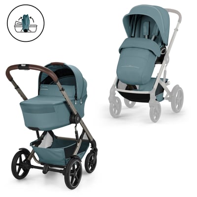 Poussette duo tout terrain Talos S Lux 4 avec nacelle pliable CYBEX