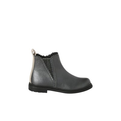 Boots fantaisie en cuir élastiquées et zippées VERTBAUDET