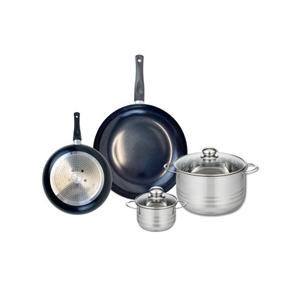 Set de 2 poêles 20 et 28 cm et 2 faitouts Prima Brillant ELO