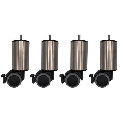 Pied inox à roulette, frein (lot de 4) SOMEO