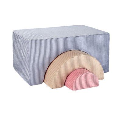 Pouf enfant ludique velours côtelé RAINBOW WIGIWAMA