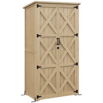 Abri de jardin Bois de sapin Bois naturel OUTSUNNY