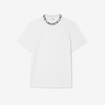 T-shirt met jacquard kraag Regular fit stretch LACOSTE