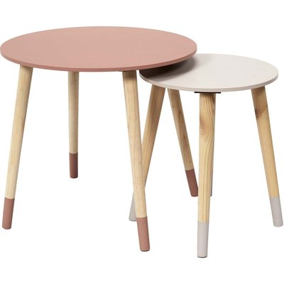 Tables gigognes bicolores Scandi (Lot de 2) Rose CMP