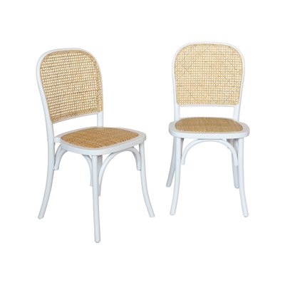 Chaise vintage bois et rotin (lot de 2) MONTPARNASSE SWEEEK