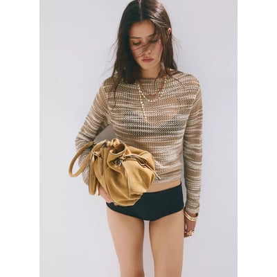 Pull crochet bicolore MANGO