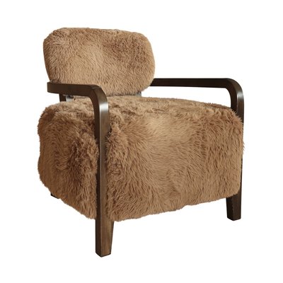 Fauteuil imitation fourrure et structure en bois NOW'S HOME