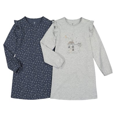 Комплект из двух ночных рубашек, 3-12 лет LA REDOUTE COLLECTIONS