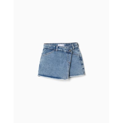 Jupe-short en jean avec fermeture asymétrique ZIPPY
