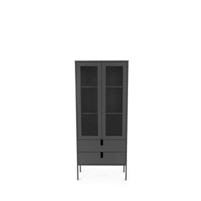 Vitrine en bois 2 portes 2 tiroirs H178cm  - UNO TENZO