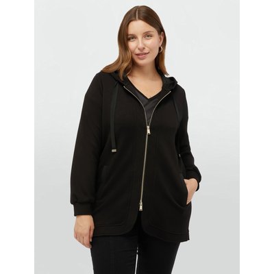 Sweat-shirt en néoprène modèle basique, avec fermeture éclair devant en métal doré FIORELLA RUBINO