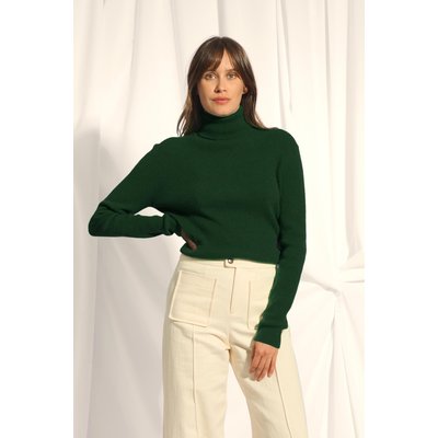 Pull Col Roulé Cyprès Lanais JUST CASHMERE