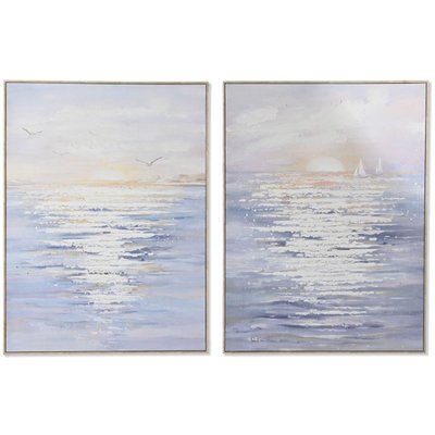 Set de 2 cadres décoratifs mer couché de soleil 90x4.5x120cm WADIGA