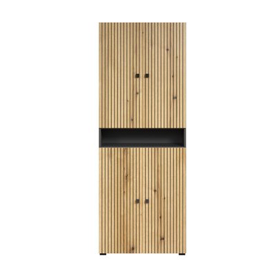 Double colonne de salle de bain rainurée 4 portes et 1 niche L70 cm -PUREBLISS CALICOSY