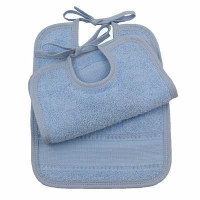 Lot de 2 bavoirs à liens avec toile aïda BAIDA LINANDELLE